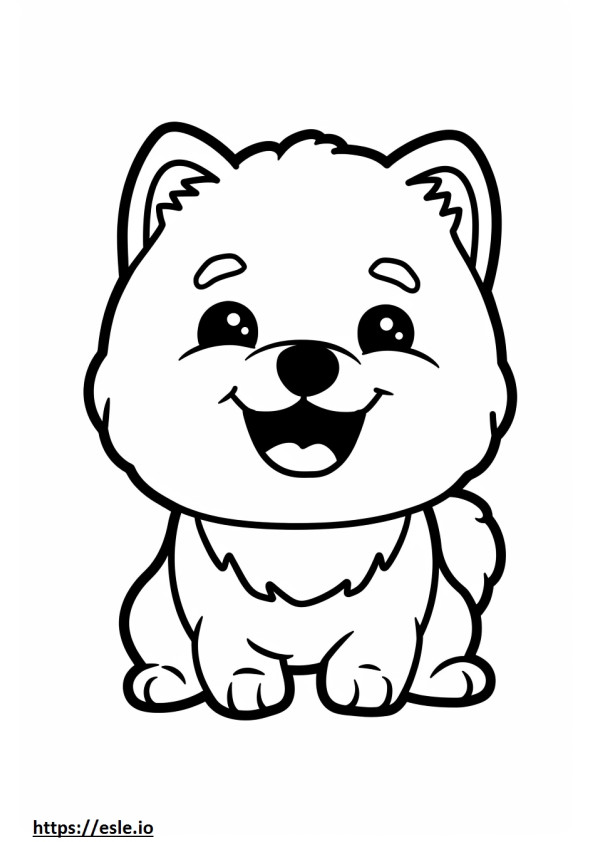 Coloriage Akita sourit emoji à imprimer