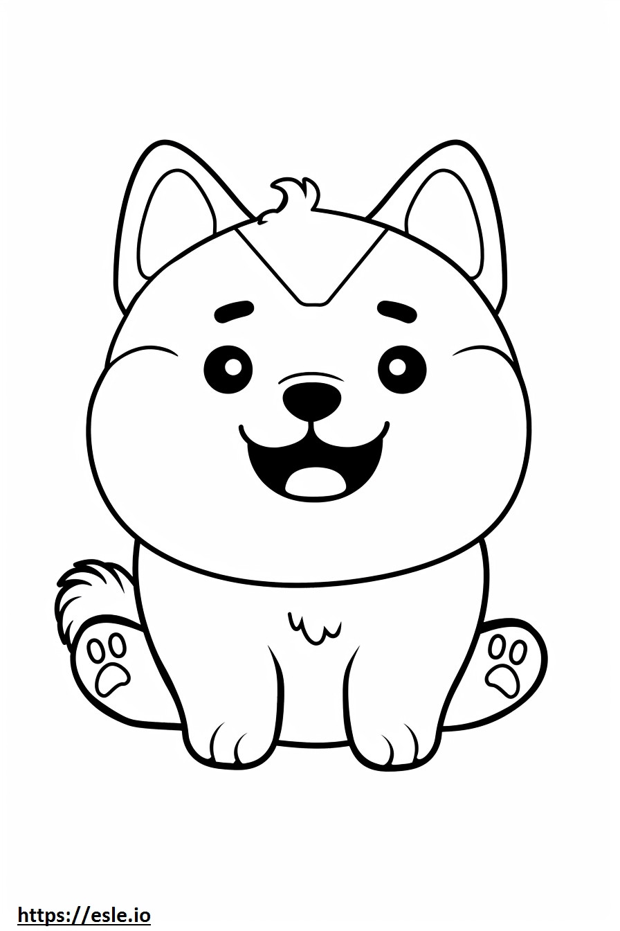 Emoji cu zâmbet Akita de colorat