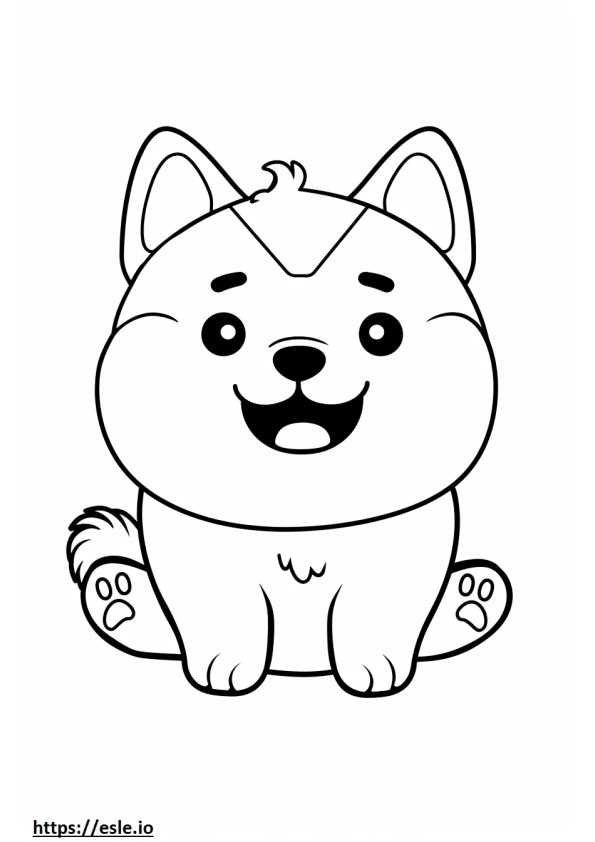 Akita-Lächeln-Emoji ausmalbild