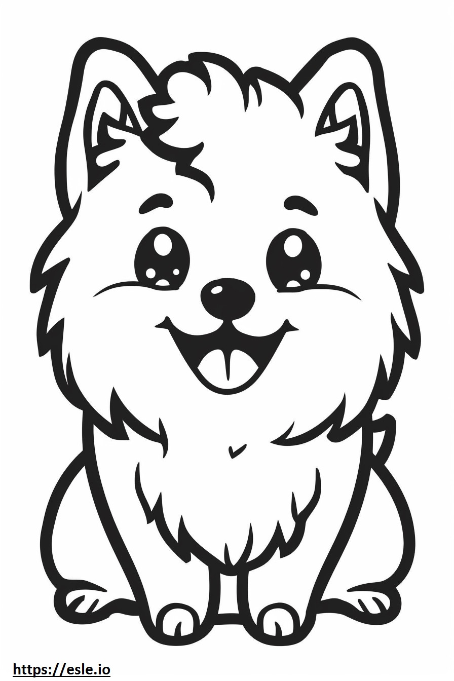 Akita Herder glimlach-emoji kleurplaat kleurplaat
