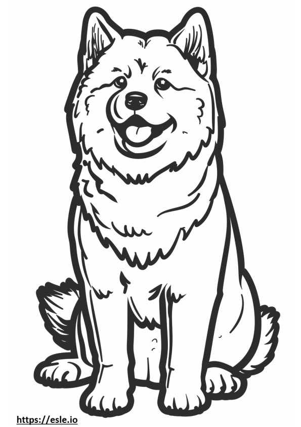 Akita-Schäferhund-Cartoon ausmalbild