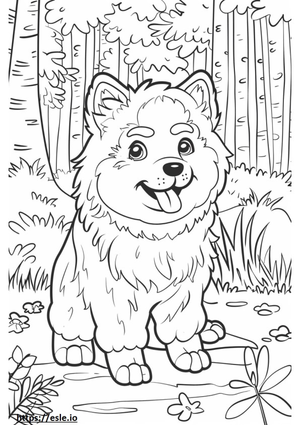 Akita Shepherd Friendly coloring page