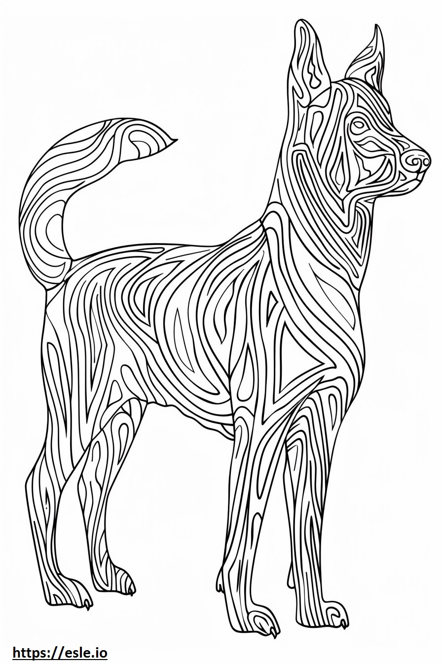 Alabai (Centraal-Aziatische herder) volledig lichaam kleurplaat kleurplaat