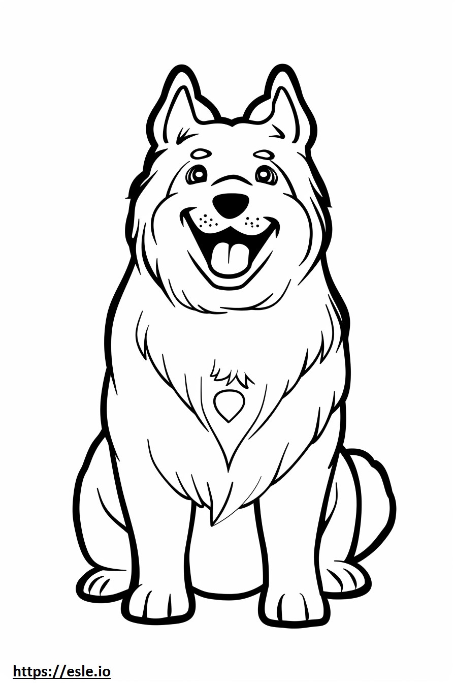 Alabai (Zentralasiatischer Schäferhund) lächelt Emoji ausmalbild