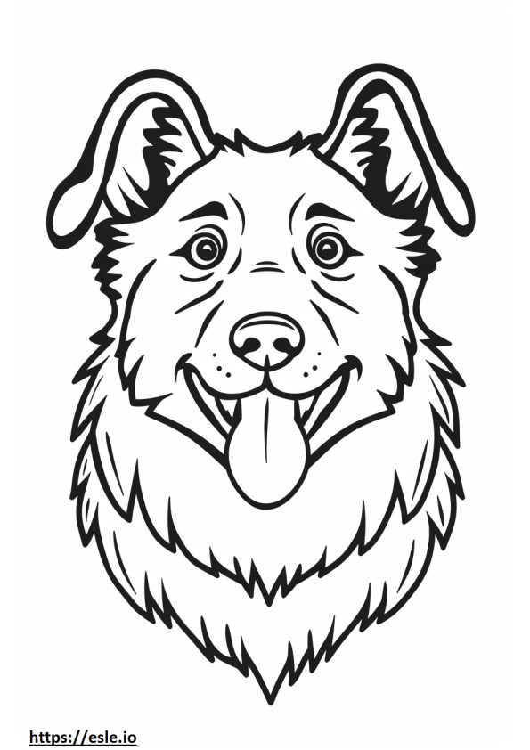 Alabai (Orta Asya Çoban Köpeği) gülümseme emojisi boyama