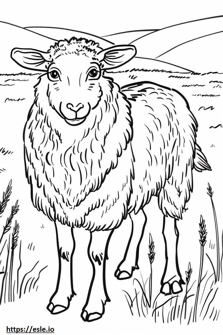 Coloriage Caricature d'Alabai (berger d'Asie centrale) à imprimer
