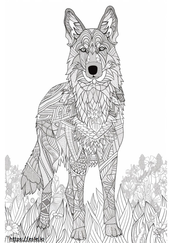 Alabai (Central Asian Shepherd) happy coloring page