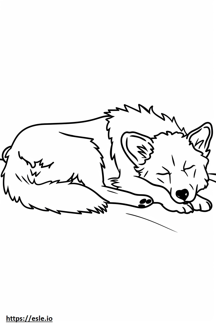 Alabai (Zentralasiatischer Schäferhund) schläft ausmalbild
