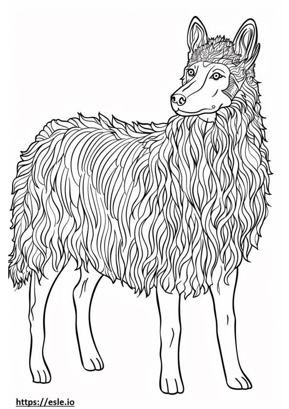 Coloriage Alabai (berger d'Asie centrale) Kawaii à imprimer