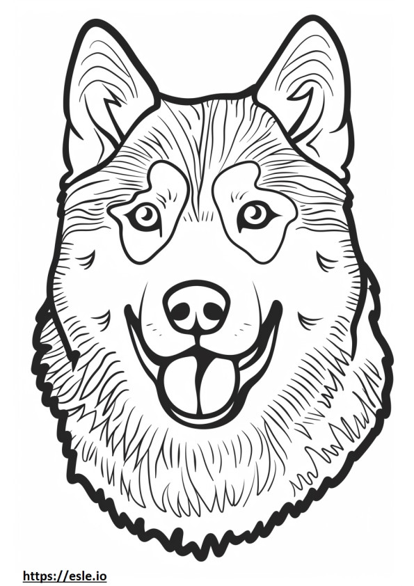 Alaskan Husky-gezicht kleurplaat