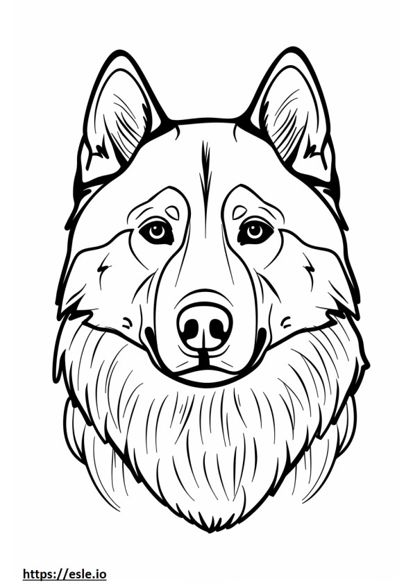Alaskan Husky-gezicht kleurplaat
