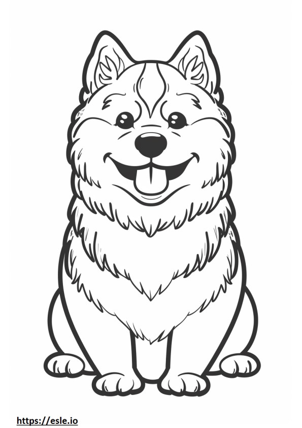 Alaskan Husky smile emoji coloring page