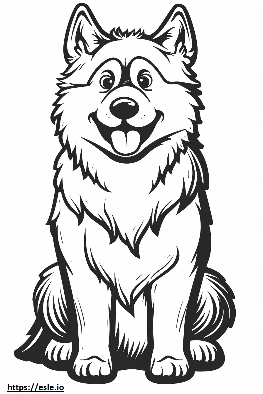 Coloriage Emoji sourire Husky d'Alaska à imprimer