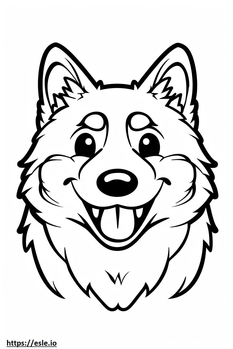 Emoji senyum Husky Alaska gambar mewarnai