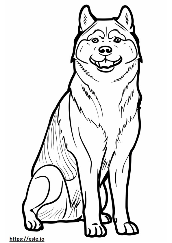 Coloriage Caricature de Husky d'Alaska à imprimer