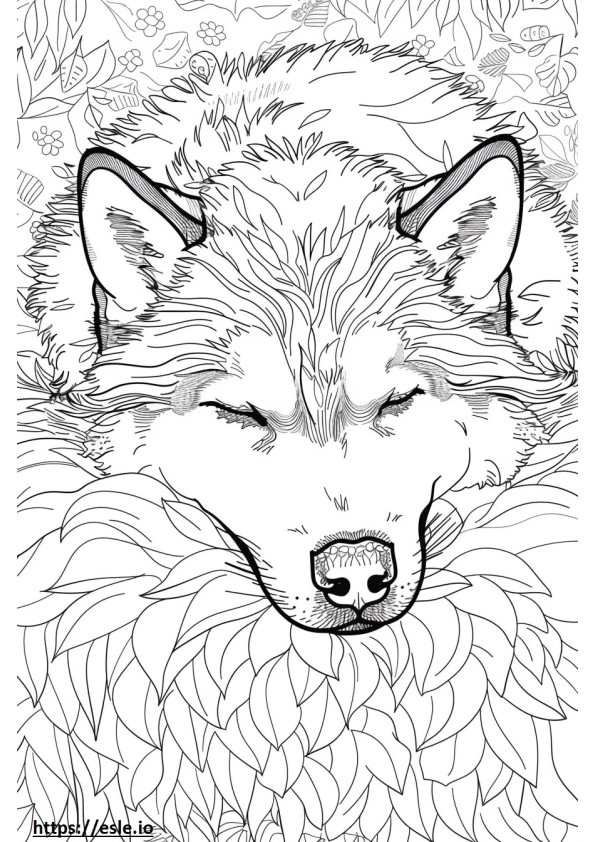 Coloriage Husky d'Alaska endormi à imprimer