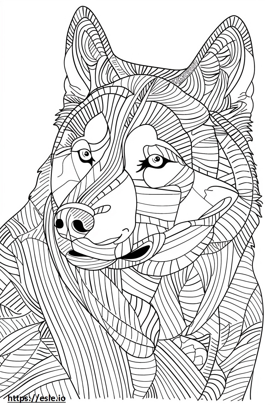 Husky de Alaska Kawaii para colorear e imprimir