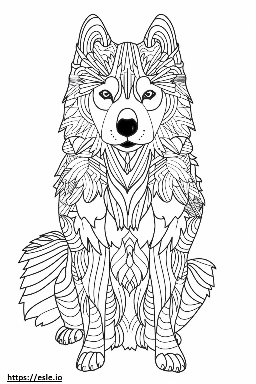 Alaskan Husky Friendly coloring page