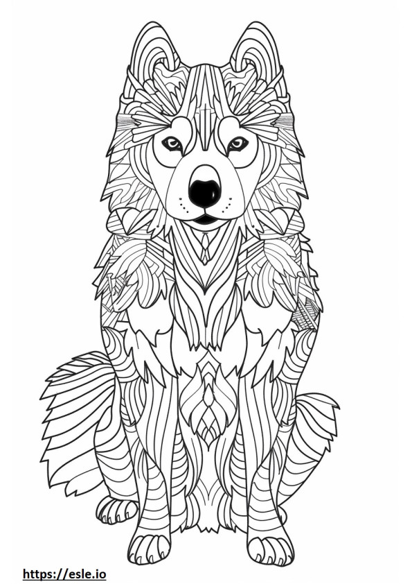 Apto para husky de Alaska para colorear e imprimir