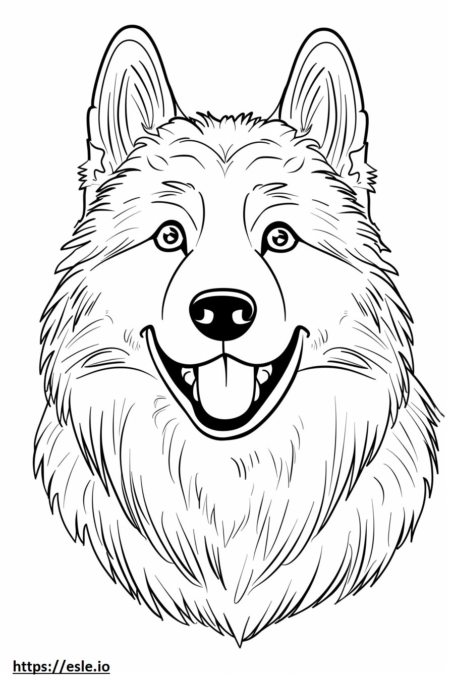 Alaskan Shepherd smile emoji coloring page