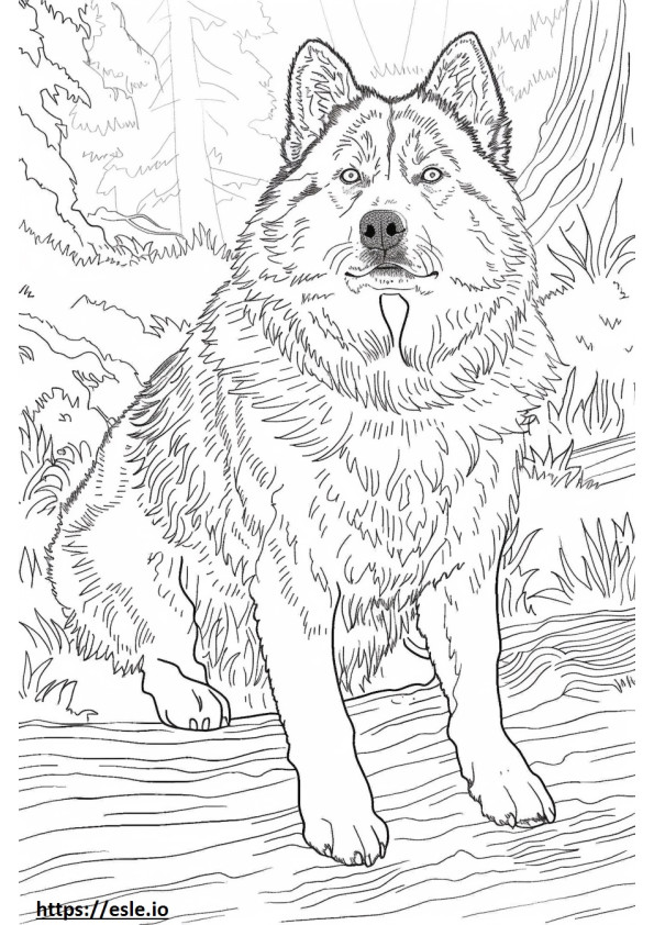 Alaskan Shepherd Friendly coloring page