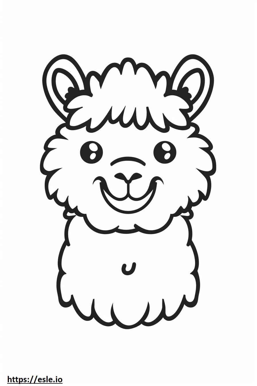 emoji de sonrisa de alpaca para colorear e imprimir