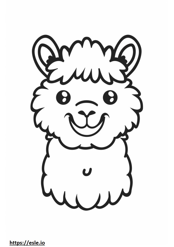 Emoji de sorriso de alpaca para colorir