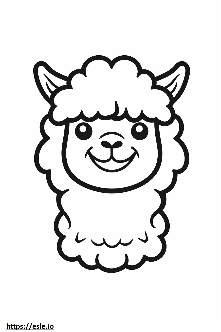 Alpaca-glimlach-emoji kleurplaat kleurplaat
