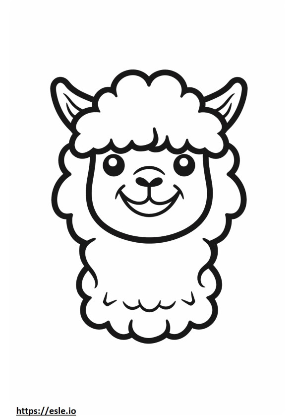 Emoji sorriso alpaca da colorare