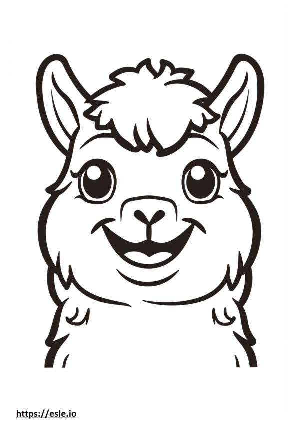 Alpaca-glimlach-emoji kleurplaat
