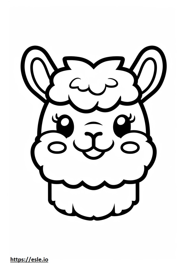 Alpaca smile emoji coloring page