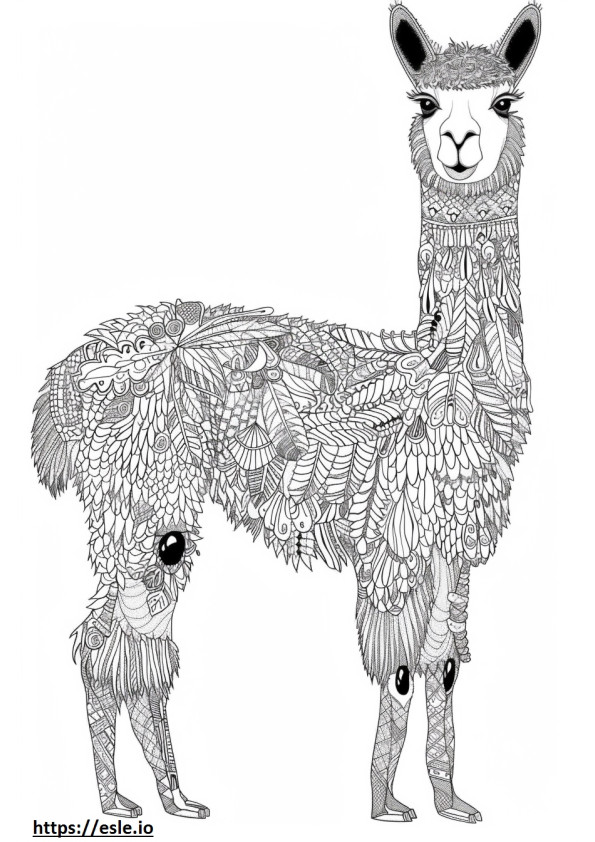 linda alpaca para colorear e imprimir