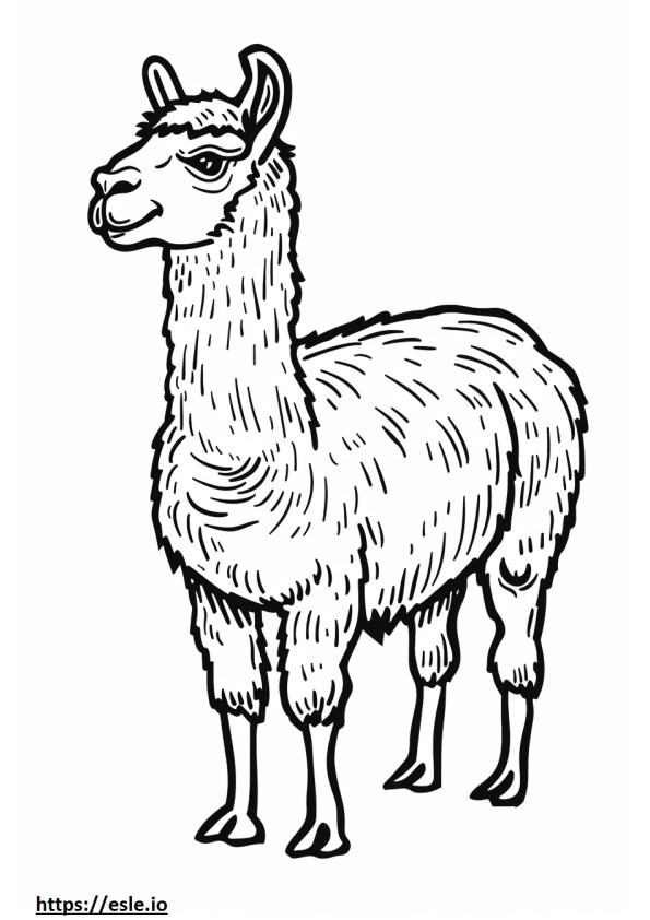 Alpaca Playing coloring page