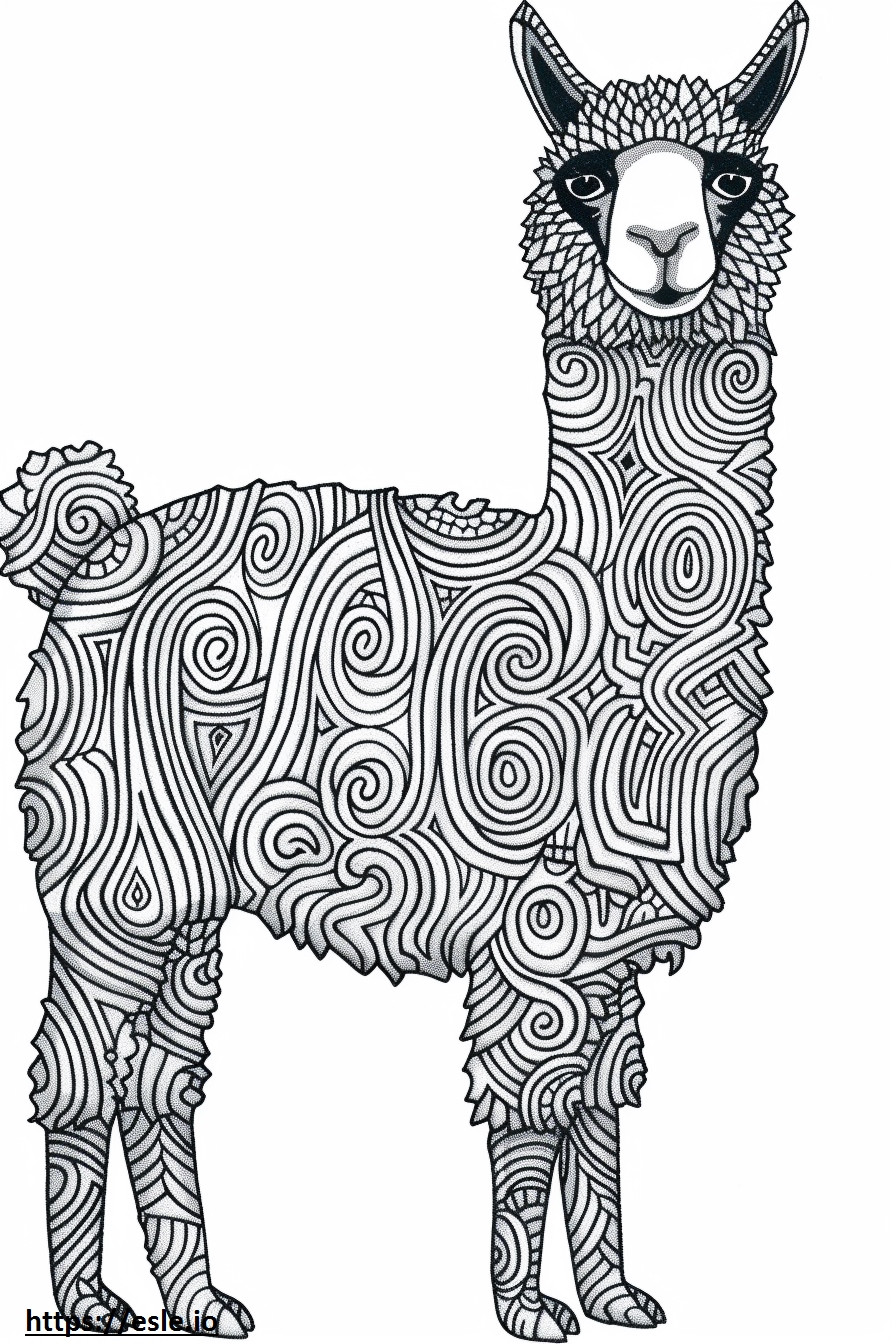 Amichevole con gli alpaca da colorare