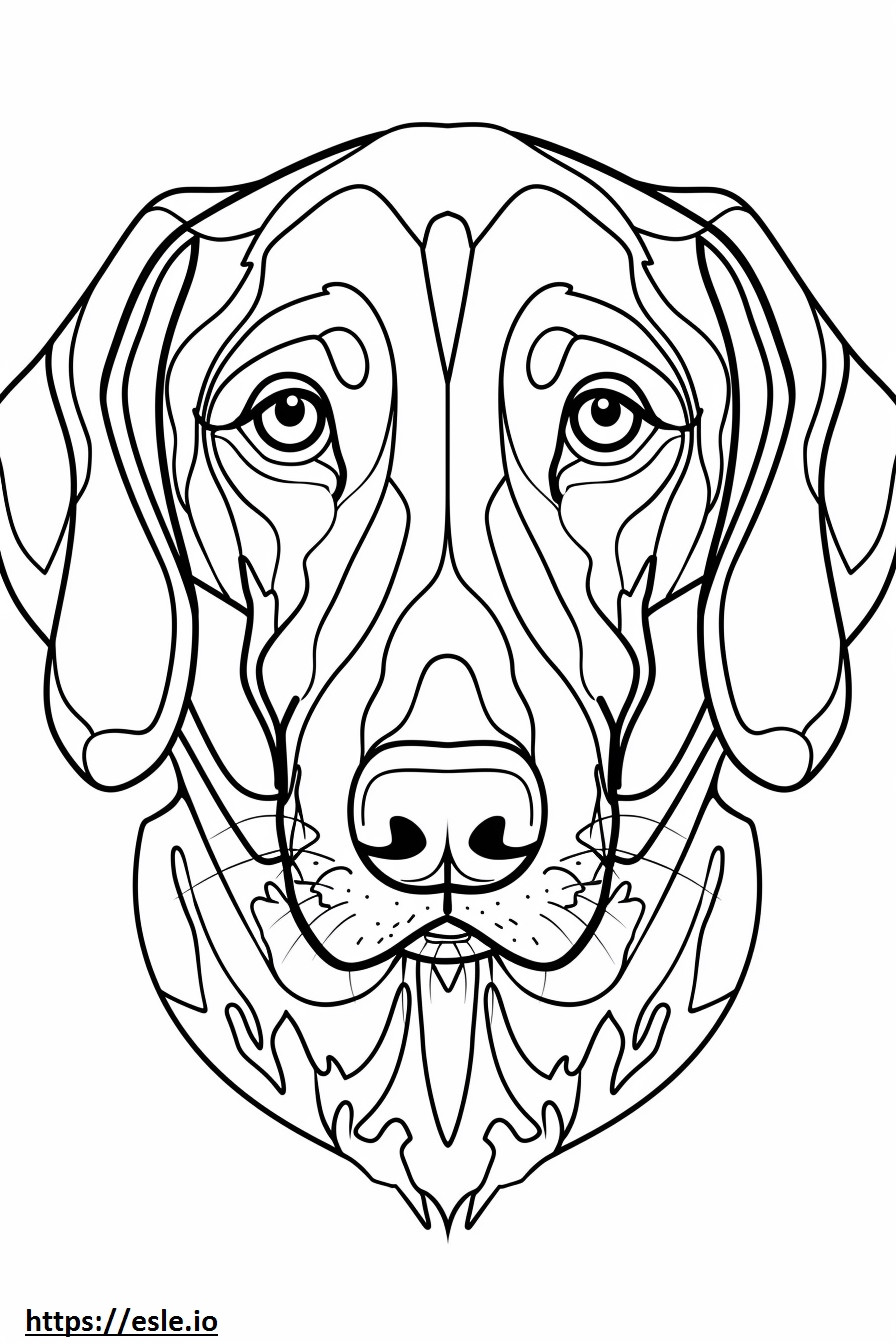 Cara de perro salchicha alpino para colorear e imprimir
