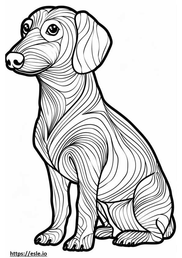 Perro salchicha alpino de cuerpo entero para colorear e imprimir