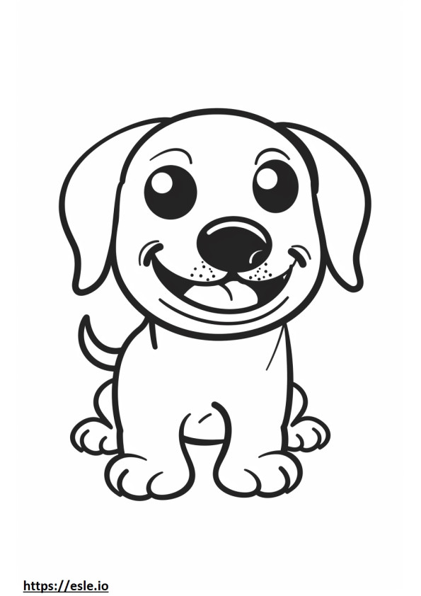 Emoji de sonrisa de perro salchicha alpino para colorear e imprimir