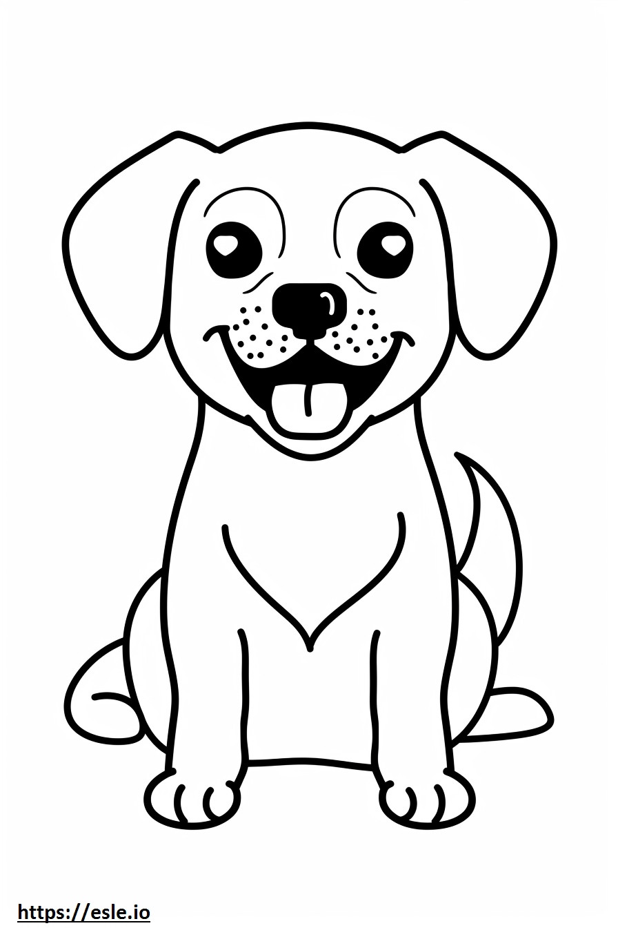 Emoji de sonrisa de perro salchicha alpino para colorear e imprimir