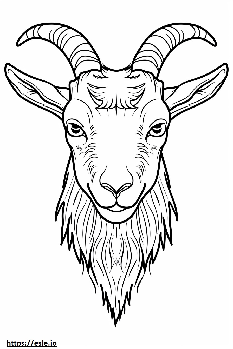 Alpine Goat kasvot värityskuva