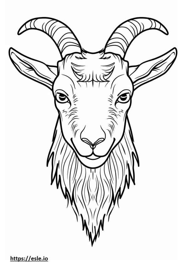 Alpine Goat face coloring page