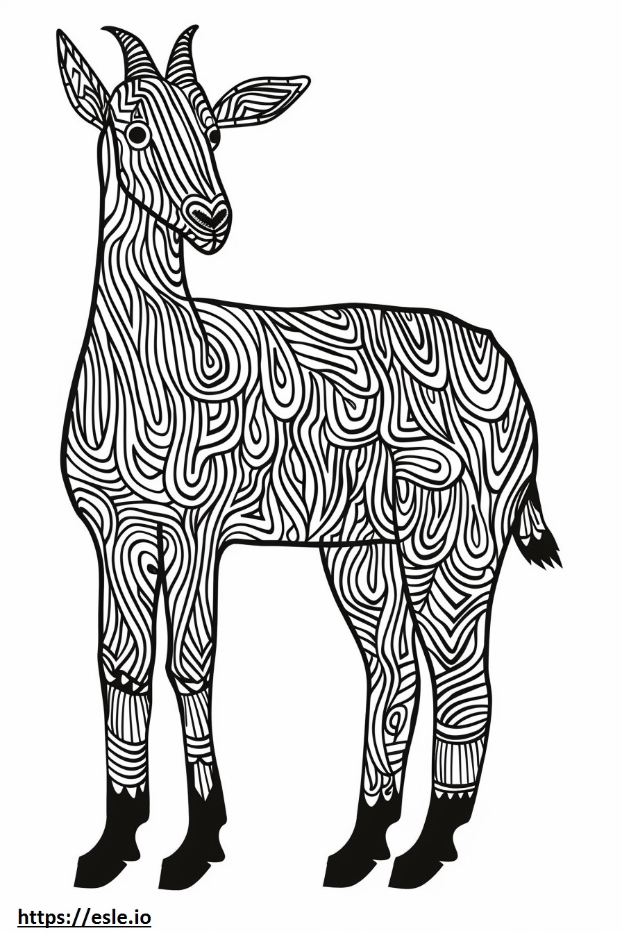 Alpine Goat full body coloring page