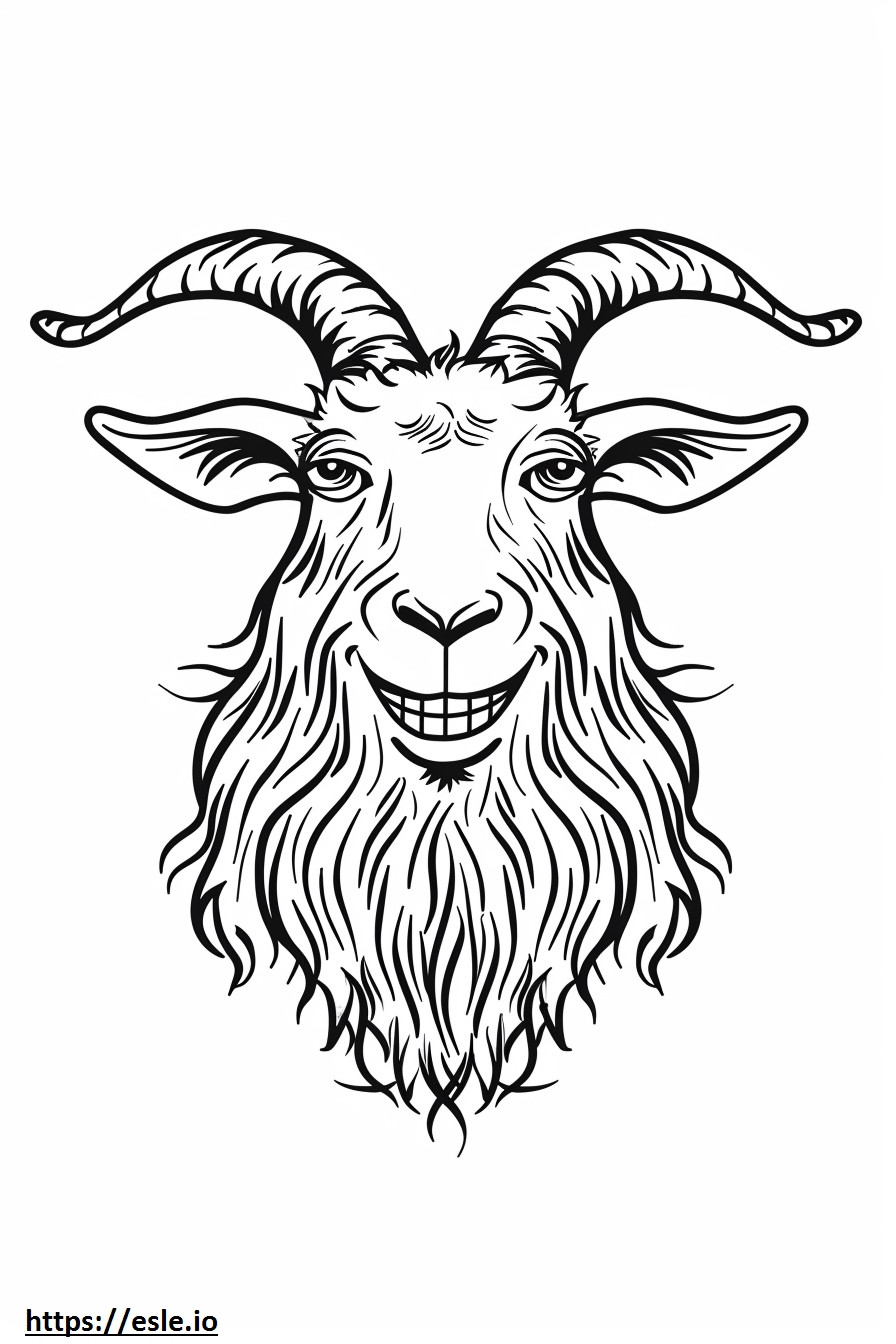 Emoji de sorriso de cabra alpina para colorir