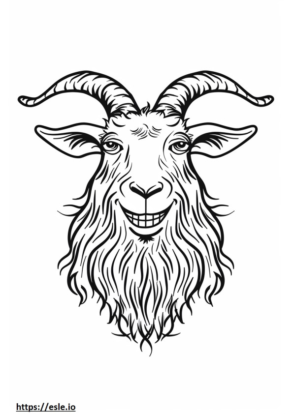 Emoji cu zâmbet de capră alpină de colorat