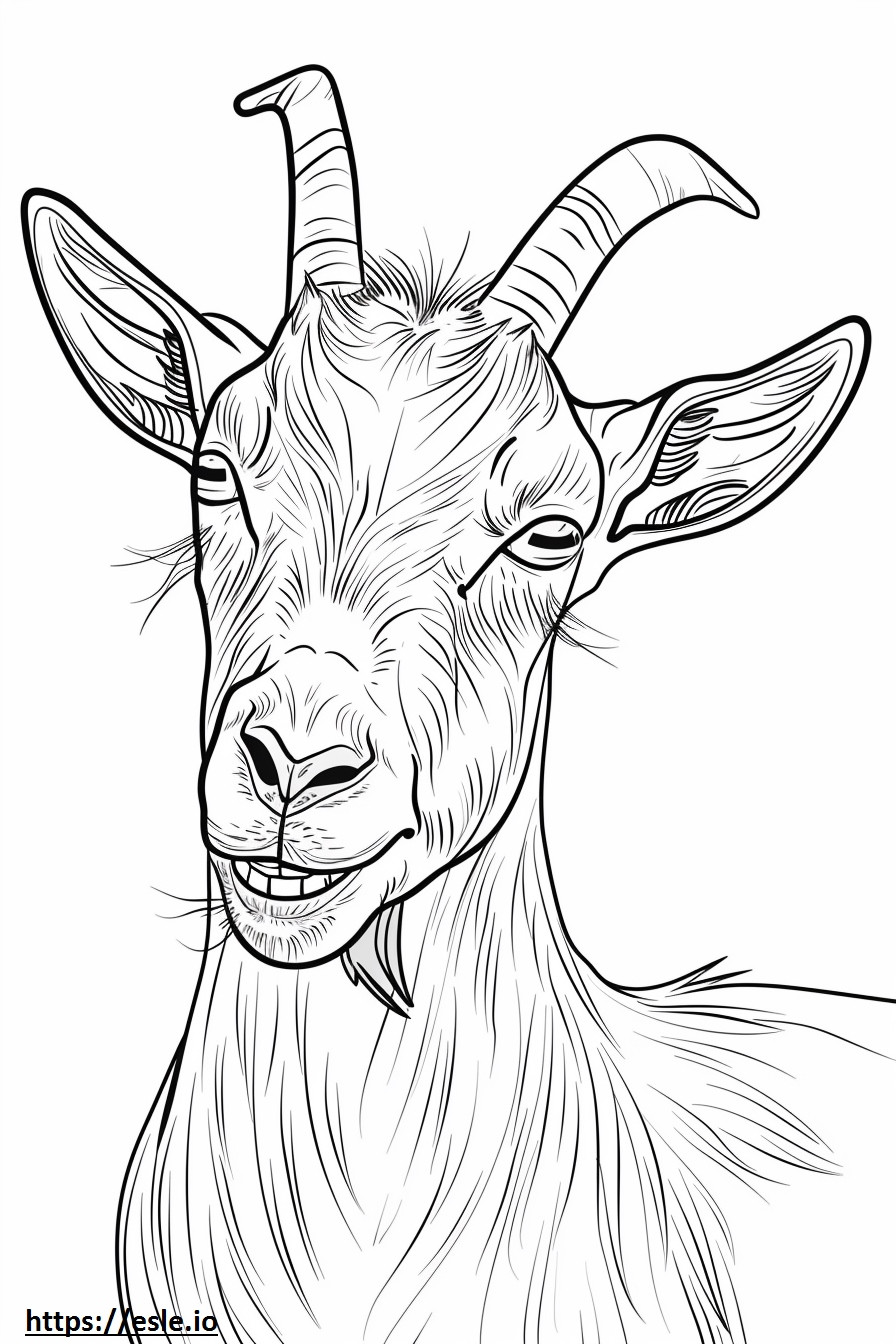Emoji de sonrisa de cabra alpina para colorear e imprimir