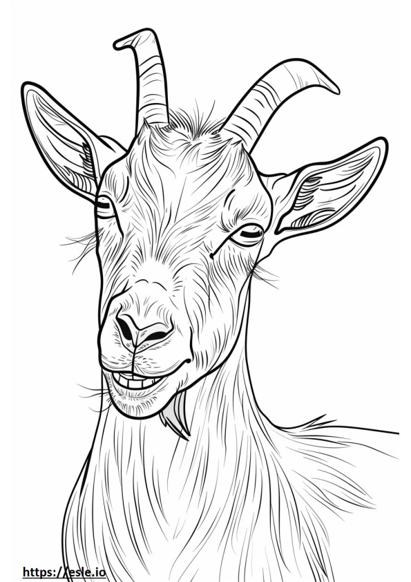 Emoji de sonrisa de cabra alpina para colorear e imprimir