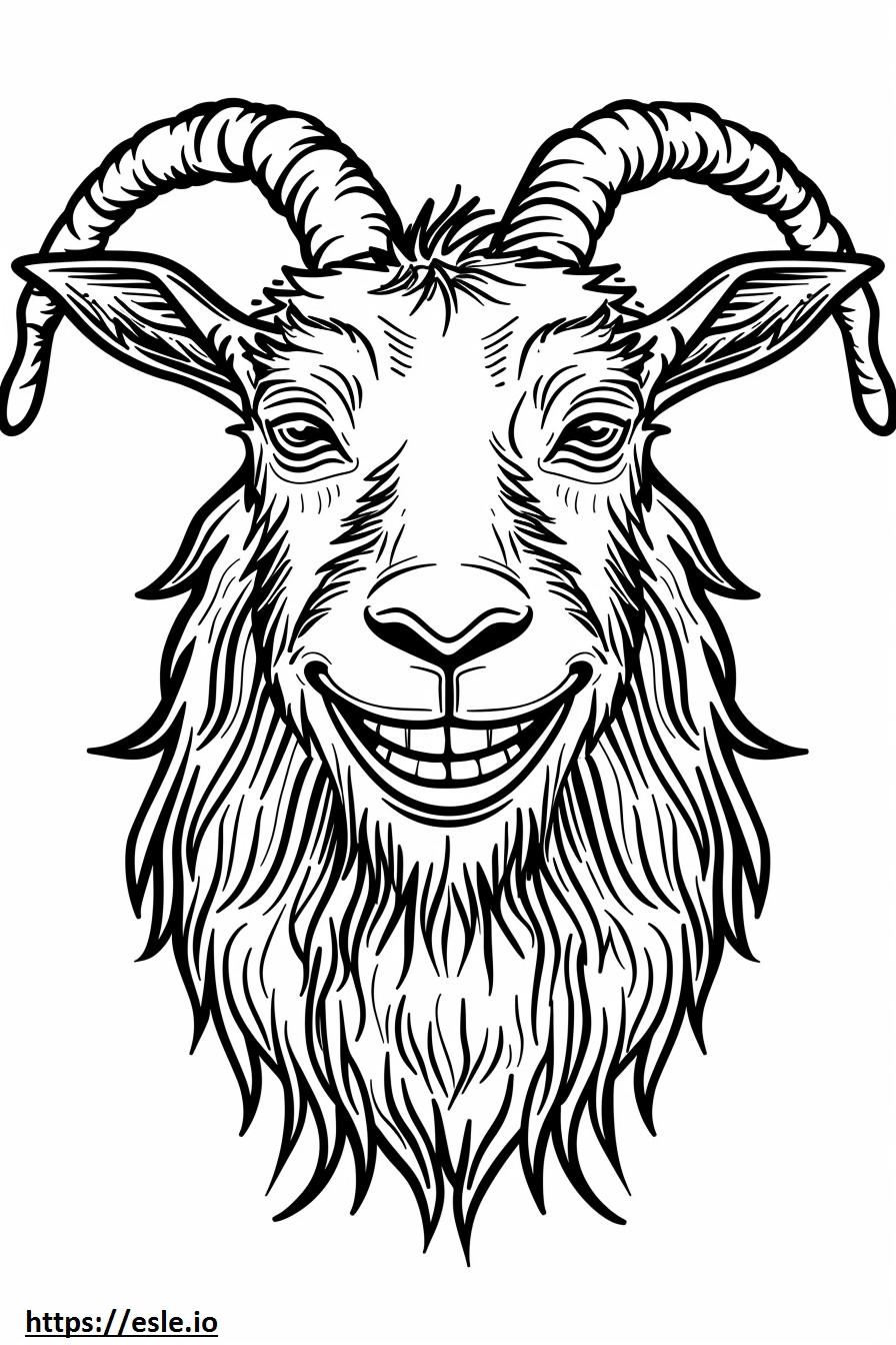 Alpine Goat smile emoji coloring page
