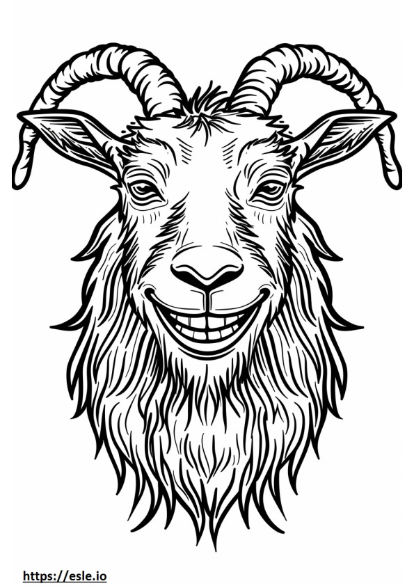 Emoji cu zâmbet de capră alpină de colorat
