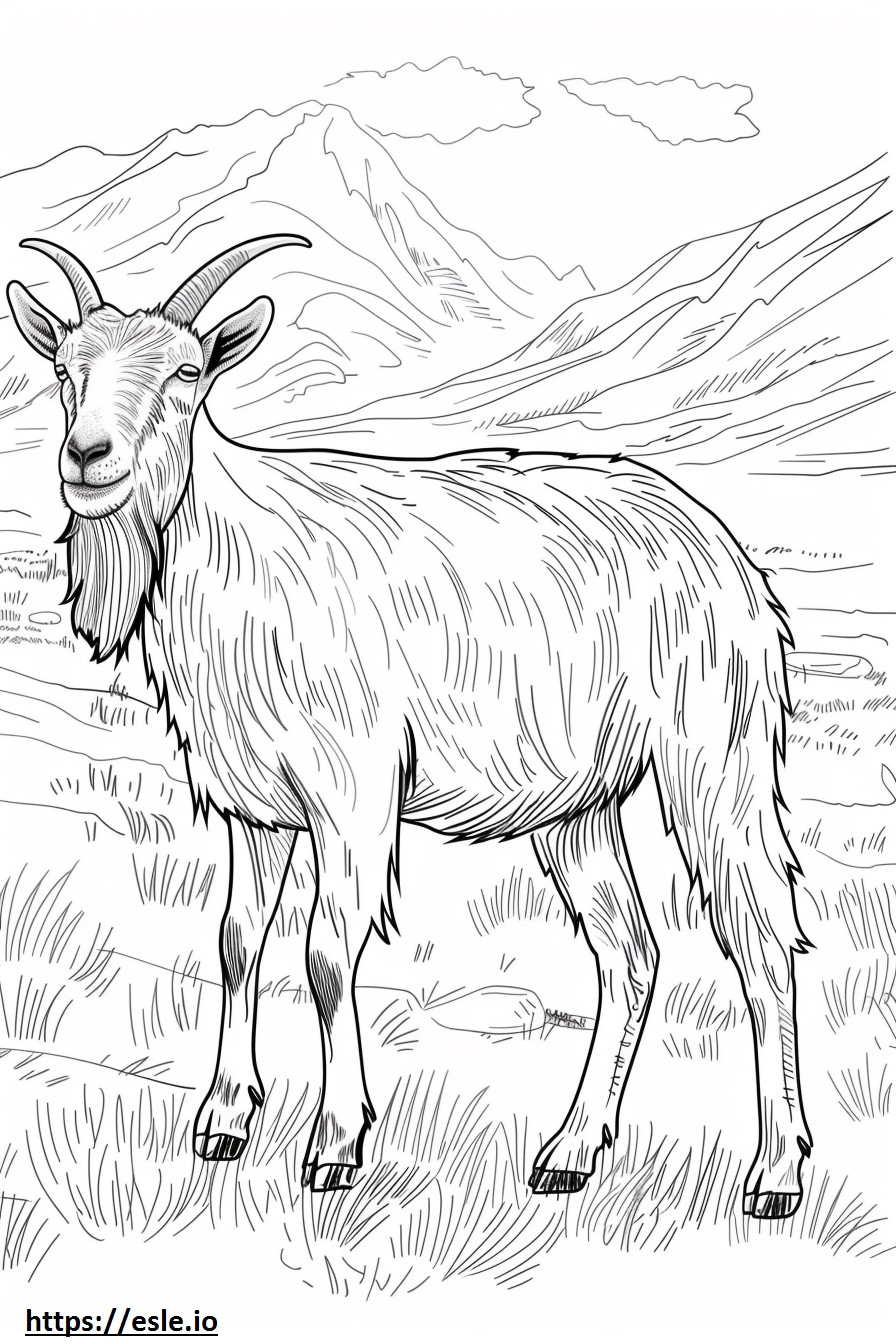 Alpine Goat cartoon coloring page