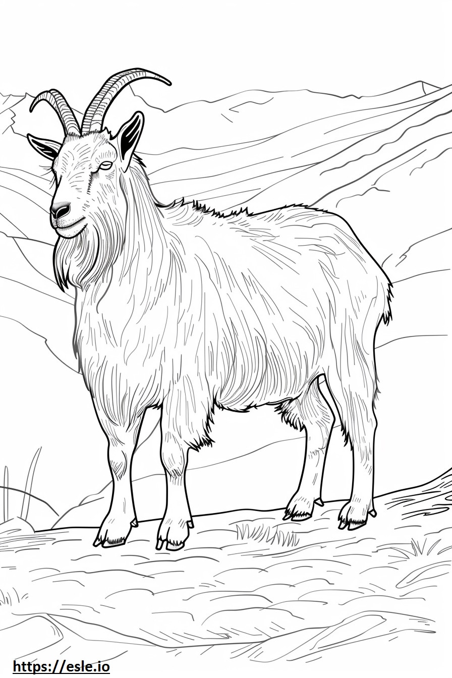 Coloriage Caricature de chèvre alpine à imprimer