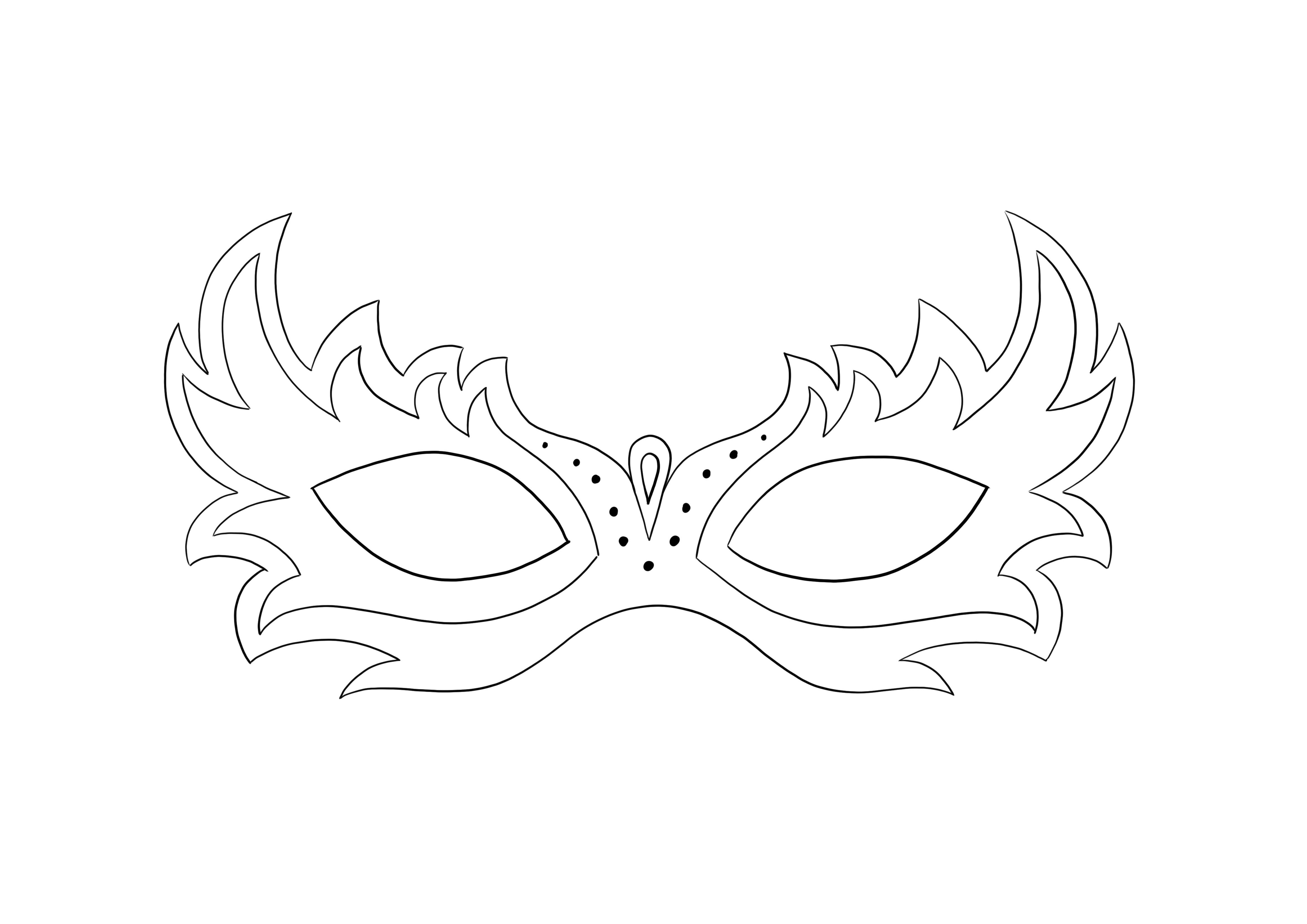 Máscara de mascarada - fácil de colorear y descargar gratis